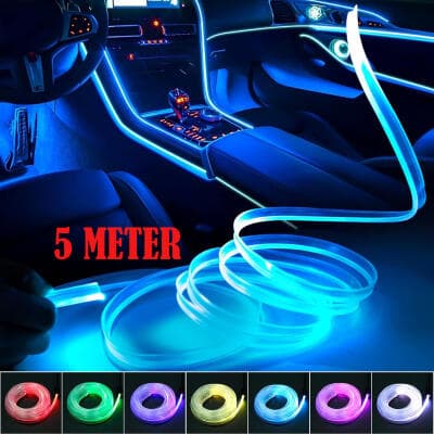 شريط إضاءة LED محيطي داخلي للسيارة مرن سهل التركيب ويمكن طيها في أي شكل وقصه إلى أي طول يمكن التحكم بالالوان